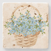 フラワーバスケット石コースター ストーンコースター (正面)