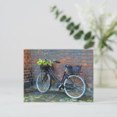 フラワーバスケット自転車，コペンハーゲン，デンマーク ポストカード (スタンド正面)