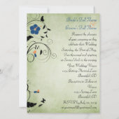 フラワーバタフライウェディング招待，披露宴&出欠 招待状 (裏面)