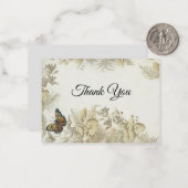 フラワーバタフライサンキューカード ノートカード (正面/裏面インサイチュ)