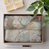 フラワーバタフライシャビーコラージポストデクページ 薄葉紙 (ギフト)