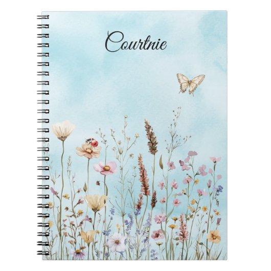 フラワーバタフライテンポウムシ草原 ノートブック (正面)