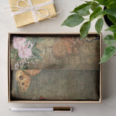 フラワーバタフライデクページヴィンテージエフェメラ 薄葉紙 (ギフト)