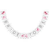 フラワーバタフライブライダルシャワーバンティングバナー バンティングフラッグ (全)