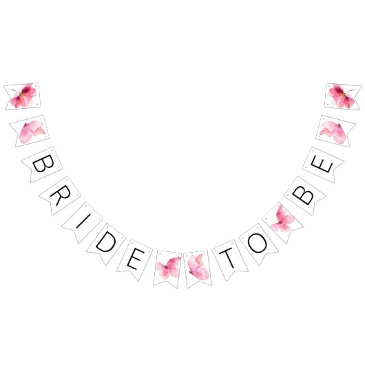 フラワーバタフライブライダルシャワーバンティングバナー バンティングフラッグ (全)
