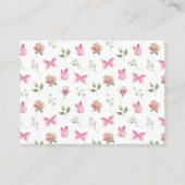 フラワーバタフライベビーシャワーブックリクエスト エンクロージャーカード (裏面)