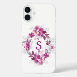 フラワーバタフライボタニカルフォンケース iPhone 16 PLUSケース