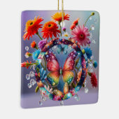 フラワーバタフライ セラミックオーナメント (右)