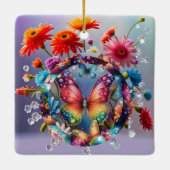 フラワーバタフライ セラミックオーナメント (裏面)