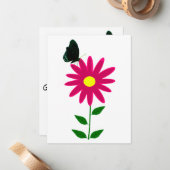 フラワーバタフライ フラット ノートカード (正面/裏面インサイチュ)