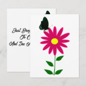 フラワーバタフライ フラット ノートカード (正面/裏面)