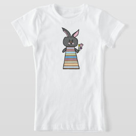 フラワーバニーのイラスト | 女の子の動物Tシャツ Tシャツ
