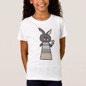 フラワーバニーのイラスト | 女の子の動物Tシャツ Tシャツ (正面)