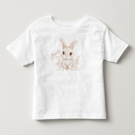 フラワーバニーキッズTシャツ トドラーTシャツ (正面)