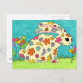 フラワーバニー ポストカード (正面/裏面)