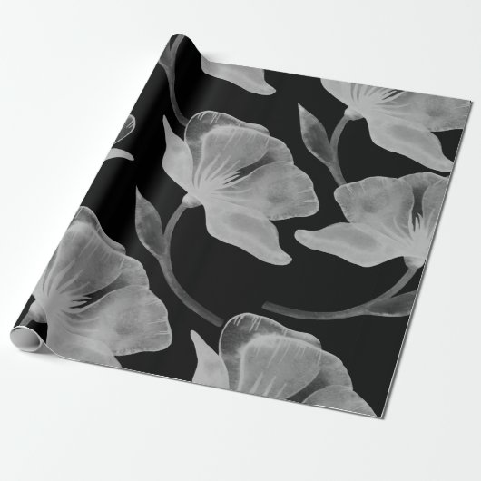 フラワーバライラストレーション水彩シームレスパッテ ラッピングペーパー (アンロールド)