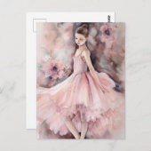 フラワーバレエダンサー葉書 ポストカード (正面/裏面)
