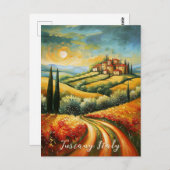 フラワーバレートスカニー絵画ズ |イタリア旅行アート ポストカード (正面/裏面)