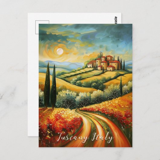 フラワーバレートスカニー絵画ズ |イタリア旅行アート ポストカード (正面/裏面)