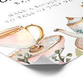 フラワーバーエレガントサインティーパーティーブライダルシャワー ポスター (角)