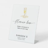 フラワーバーサインパールプロセッコブライダルシャワー 台座サイン (正面)