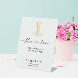 フラワーバーサインパールプロセッコブライダルシャワー 台座サイン