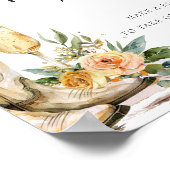 フラワーバーサインブーツと泡立ちブライダルシャワー ポスター (角)