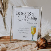 フラワーバーサインブーツと泡立ちブライダルシャワー ポスター