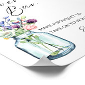 フラワーバーサイン、ワイルドフラワーブーケバープリント ポスター (角)