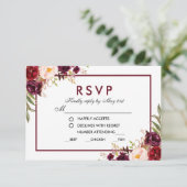 フラワーバースディ ワインレッド 結婚式 料理 RSVP (スタンド正面)