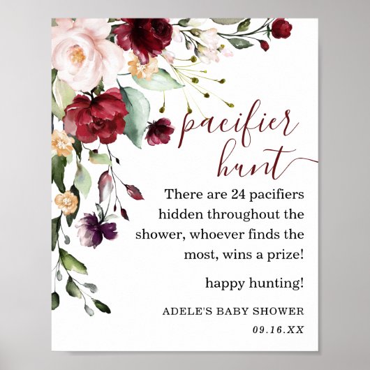 フラワーバースデー ブルッシュ おむつハント看板 ポスター (正面)