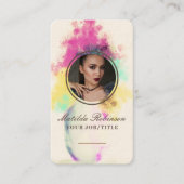 フラワーバースト円形写真の追加金ゴールド署名 名刺 (正面)