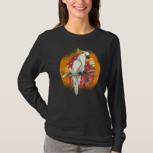 フラワーバードトロピカルアニマル野鳥観察オウムフローラ Tシャツ