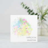 ~*フラワーバードAR12写真RSVP + QR 結婚's 招待状 (スタンド正面)