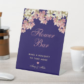 フラワーバーピンクフローラネイビーブルーランスクリプト 台座サイン (インサイチュ)