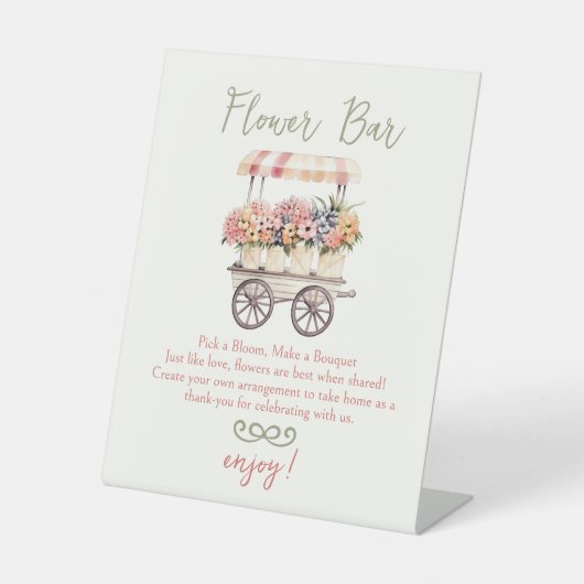 フラワーバーフレッシュオフザマーケットブライダルシャワー 台座サイン (正面)