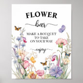 フラワーバーブライダルシャワーの好意 ポスター (正面)