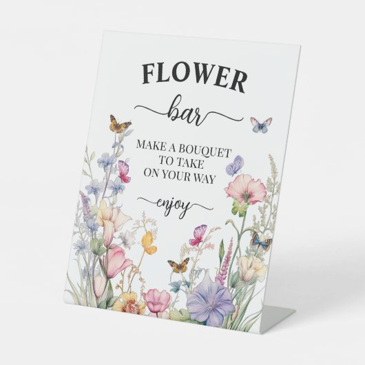 フラワーバーブライダルシャワーの好意 台座サイン (正面)