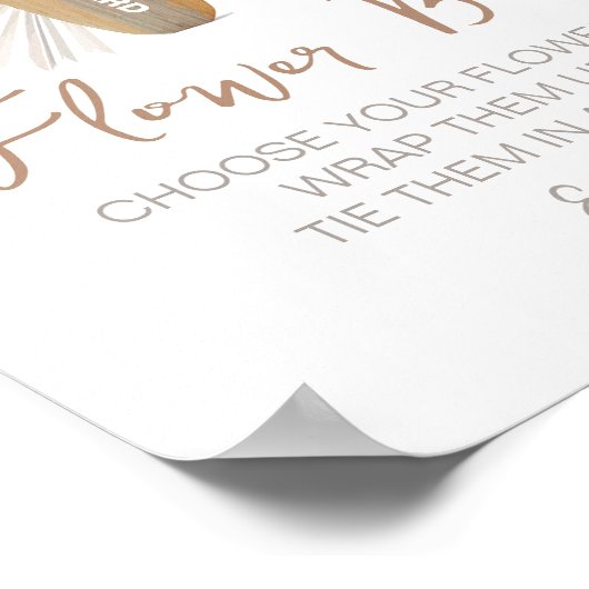 フラワーバーベビーオンボード赤ちゃんシャワーのサイン ポスター (角)