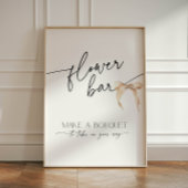 フラワーバーベージュボウブライダルシャワー結び目 台座サイン