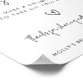 フラワーバーミニマリストブラック&ホワイト(ハート付) ポスター (角)