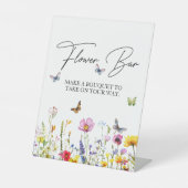 フラワーバーワイルドフラワーズバタフライブライダルシャワー 台座サイン (正面)