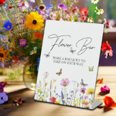 フラワーバーワイルドフラワーズバタフライブライダルシャワー 台座サイン