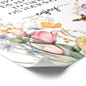 フラワーバー又はワイルドフラワー開花ブライダルシャワー ポスター (角)