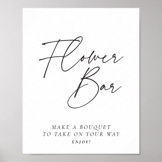 フラワーバー標識エレガントブライダルシャワー ポスター (正面)