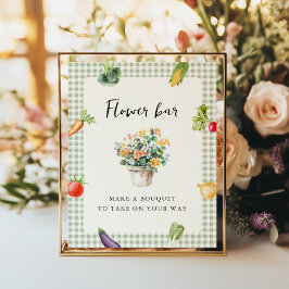 フラワーバー ブライダルシャワーテーブルサイン オフ・ザ・マーケット ポスター