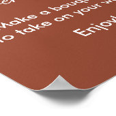 フラワーバー ブラウン ホワイト ブライダルシャワーポスター ポスター (角)