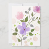 フラワーパステルピンク結婚イエロー 招待状 (裏面)