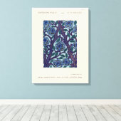 フラワーパターンアールデコステンシル キャンバスプリント (インサイチュ (ウッドフロア))