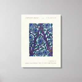 フラワーパターンアールデコステンシル キャンバスプリント